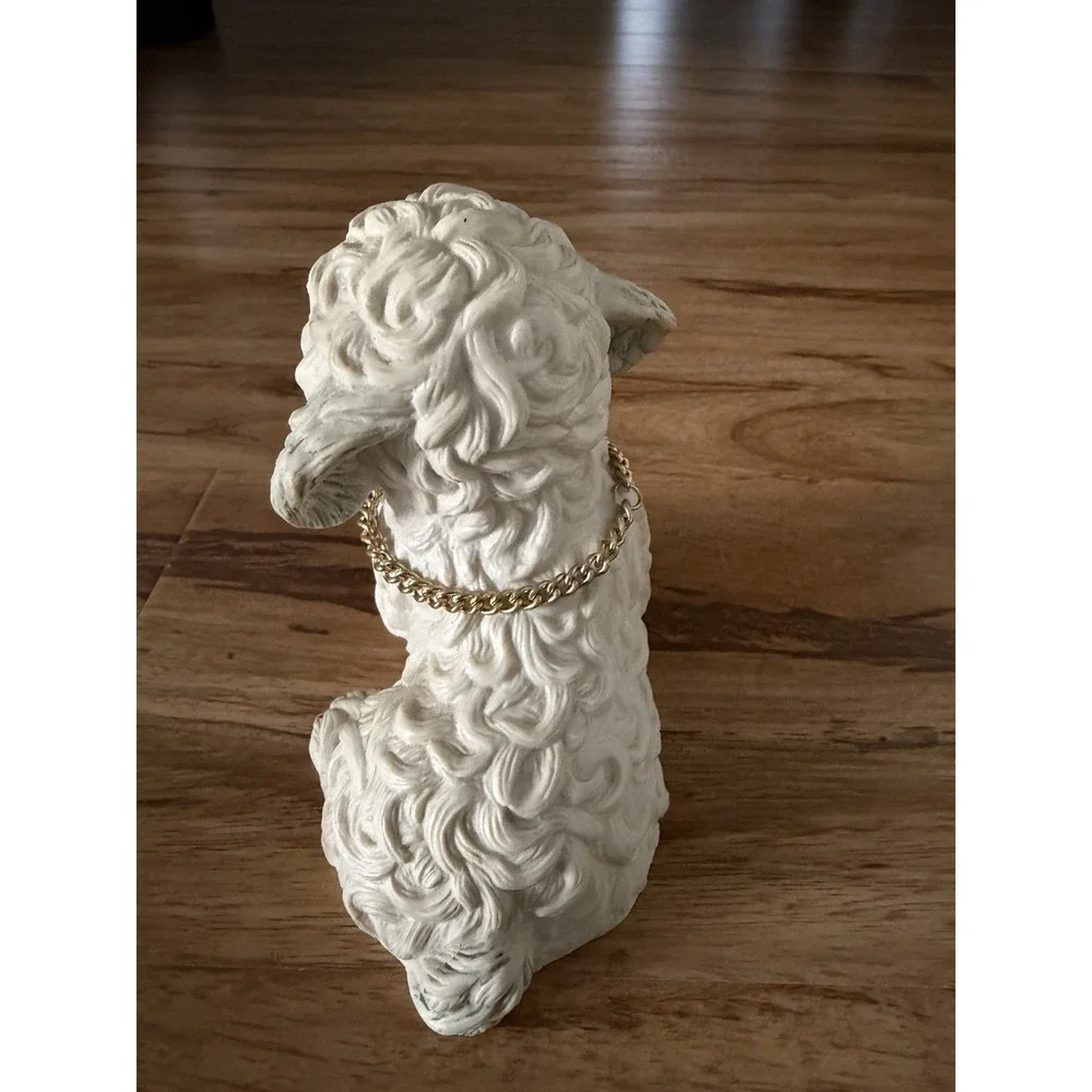 Vintage 1984 Enesco Purebred Pets Poodle Figurine Kathy Wise Glass Eyes‎ Gray